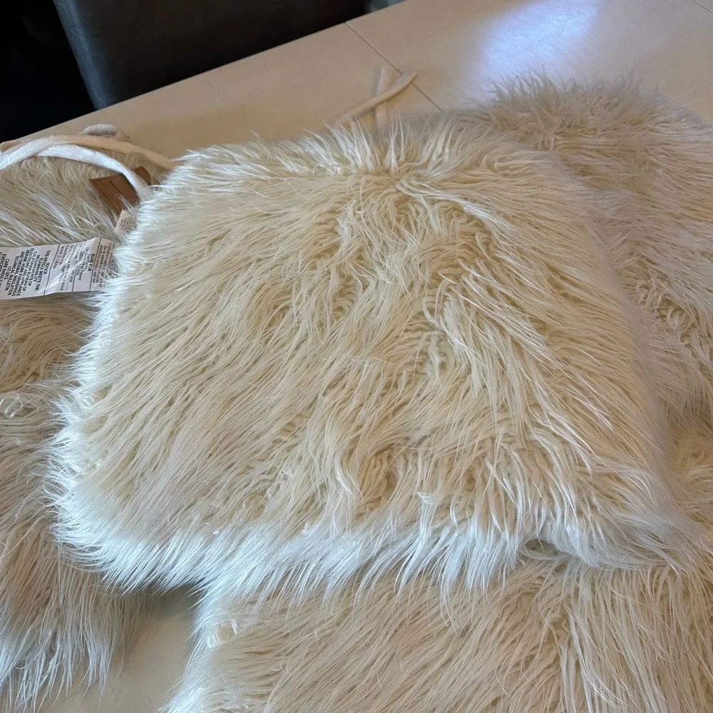 Pier 1 Cream (4) Faux Fur seat cushions - Picture 1 of 10